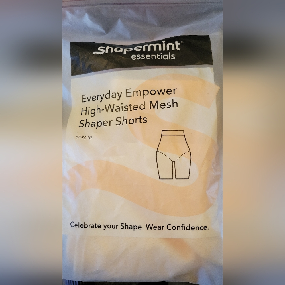 Shapermint White Everyday Empower High-Waisted Mesh Shaper Shorts